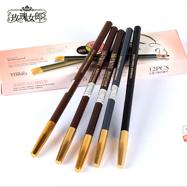 

cross-border make-up waterproof pull-out eyebrow pencil