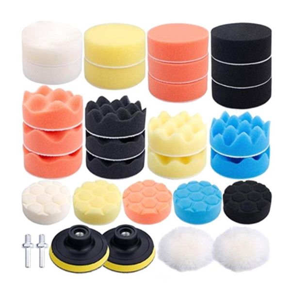 

31pcs waxing car polishing buffer pads set universal soft sponge wheel tool auto with drill adapter replaceable machine parts