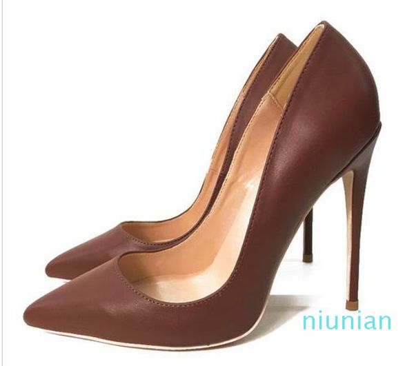 Heißer Verkauf – Neue Yaguang Caramel Tip High-Heels für Mädchen mit feinen Absätzen in Braun, elegante Einzelschuhe, 12 cm, 44 Yards, professionelle High Heels