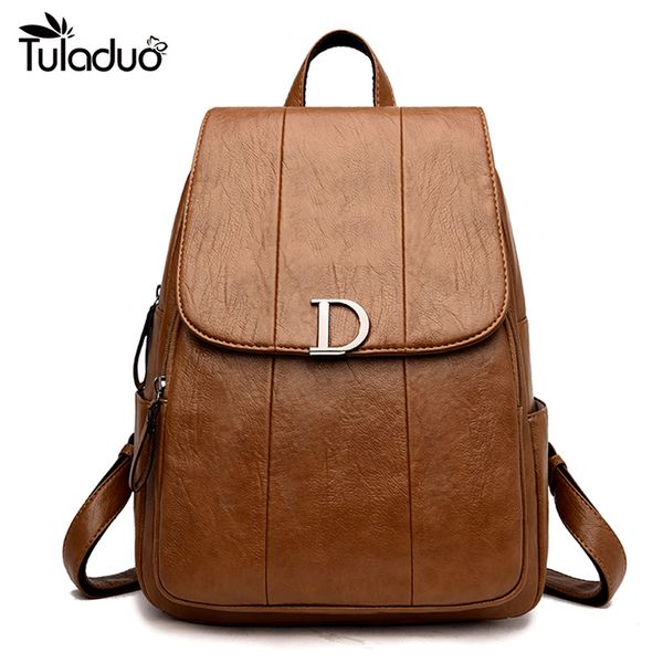 

genuine leather 2019 fashion women backpack youth leather backpacks for teenage girls female school shoulder bag