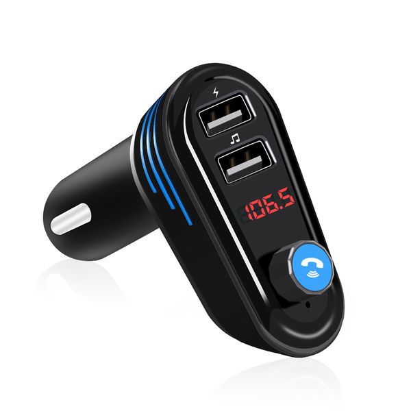 

bluetooth car kit for car charger fm transmitter mp3 player dual usb 3.1a charging voltage display sd tf music playing