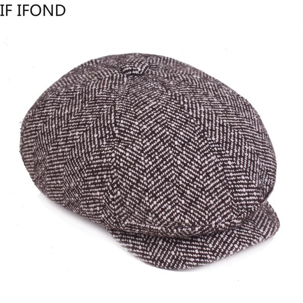 

men berets spring autumn vintage herringbone octagon cap women's british painters hats gatsby flat hats, Blue;gray