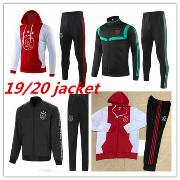 

19 20 new ajax soccer hoodie jacket tracksuit chandal 2019 2020 ajax fc ziyech tadic full zipper hoodied football jackets sportswear s-2xl, Black