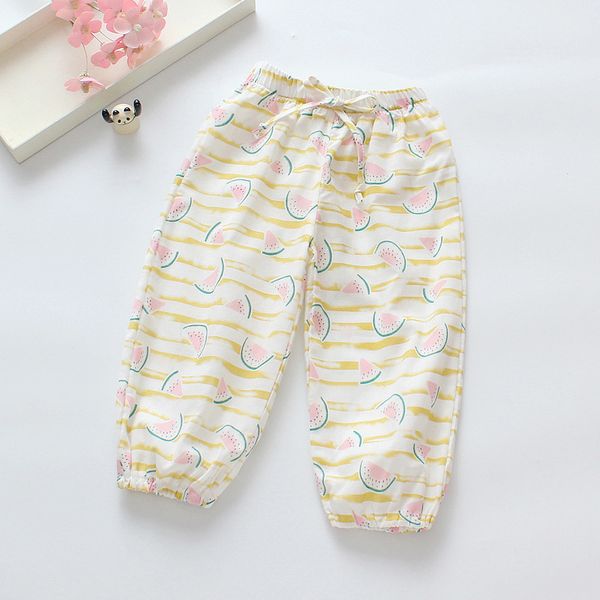 

2019 summer new style children's printed children anti mosquito pants men's and women's child ankle-length lantern pants pant, Blue