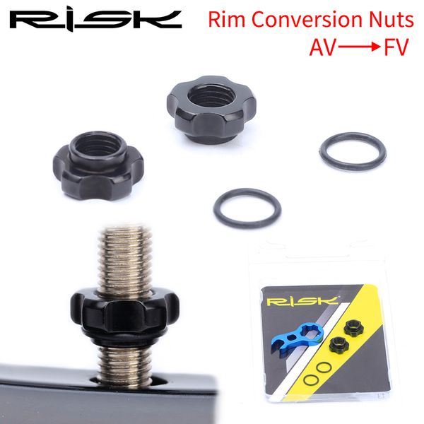 

5pcs mountain bike france valve american valve bicycle wheel converter al6061 aluminum alloy cycling accessories transfer nut