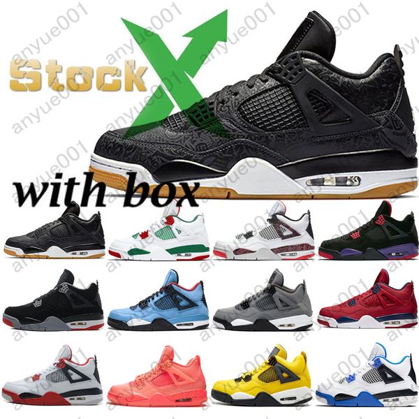 

с коробкой 4s черный всячески препятствовать коту 4 мужской баскетбол обувь фиолетовый суде разводят кактус джек роялти верный синий мужчины