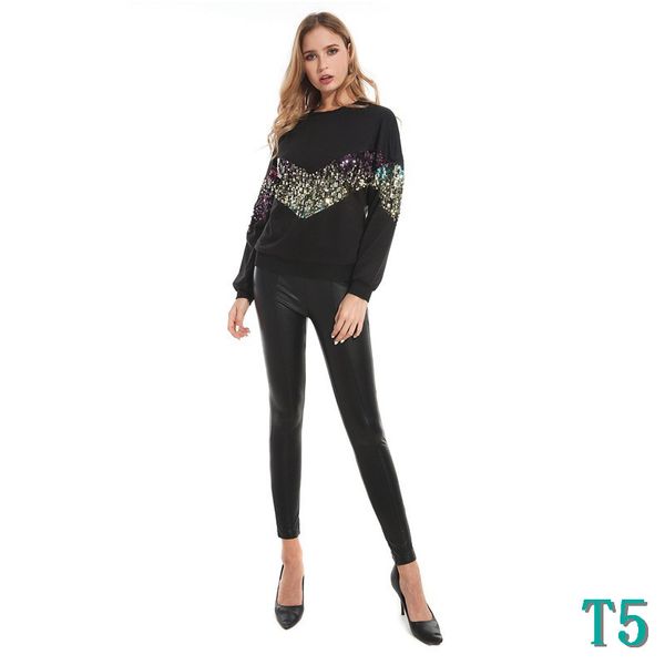 

women's designer shining hoodies for autumn winter fashion long sleeve pullover hoodies with luxury sequin streetwear cloth s-xlt5, Black