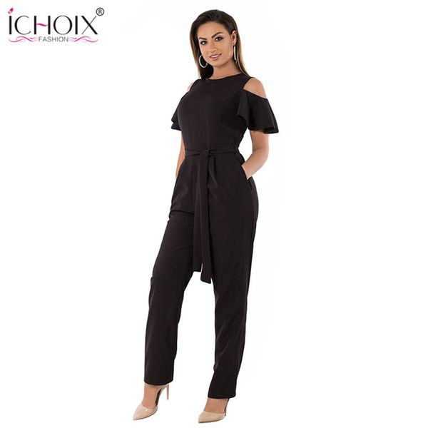 

5xl 6xl summer plus size jumpsuit women 2019 off shoulder big size romper overall large casual female elegant jumpsuit, Black;white
