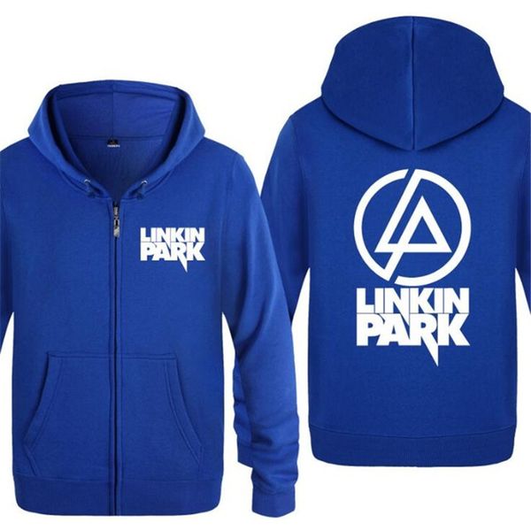 

mens hoodie rock linkin park print hoodies men fleece long sleeve zipper jacket coat sweatshirt hip hop skate tracksuit big size, Black