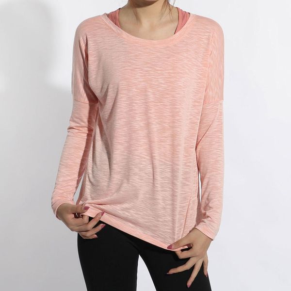 

yoga clothes women's quick drying long sleeve t-shirt loose fit clothesrunning sports blouse long sleeve shirts shirt women, White;red