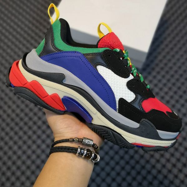

triple s low men and women designer running shoes paris 17fw combination soles boots old dad shoes casual sneakers
