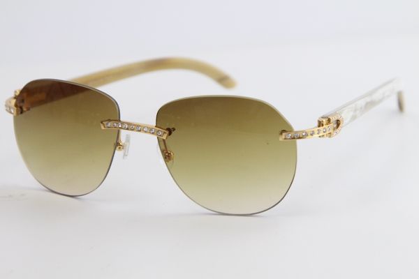 

оптовая алмазные mix оригинальные buffalo horn rimless солнцезащитные очки 8300829 дизайн классической модели солнцезащитных очков высокого, White;black