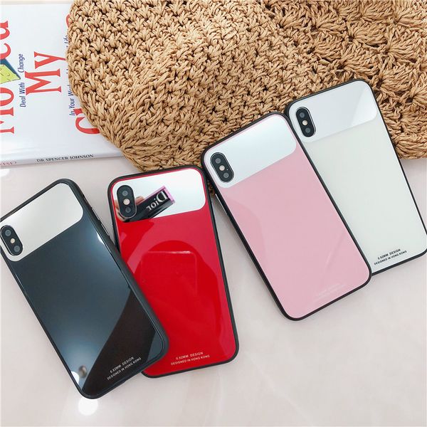 

cool mirroir make up case glass phone case for iphone 6 6s 7 8 plus x xs max xr soft silicone back cover cases antifall