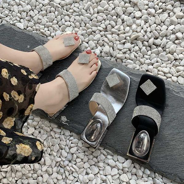 

rubber flip flops low shoes woman 2020 slippers casual slipers women square heel hawaiian soft new summer block pu hoof, Black