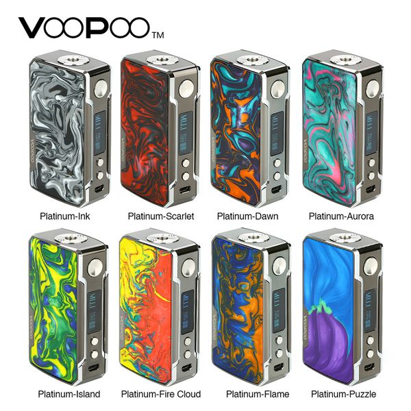 

Origianl VOOPOO Drag 2 Platinum 177W TC Box MOD 510 thread Mod с неувядающей и устойчивой к царапинам платиновой рамкой электронная сигарета