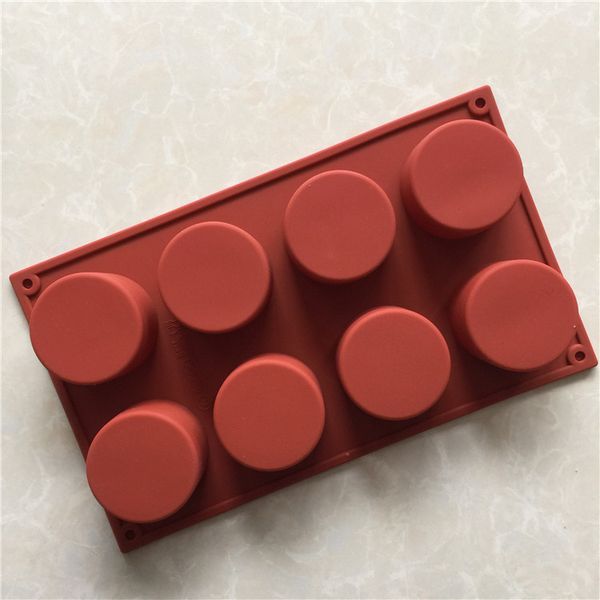 

8 hole cylindrical cupcake mold silicone candle mold cake tool easy to clean