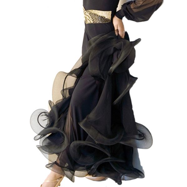 

modern dance ballroom dance vivid fishbone skirt square hip pack skirt, Black;red