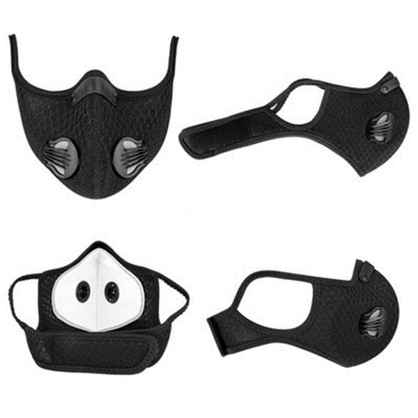 

оптовая многоразовый маска 100 1pcs взрослых 5 слоев valve mask # qa808, Black