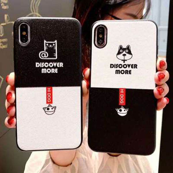 

3d relief funda cute cat мультфильм собака узнайте больше телефон чехол для iphone 7 8 plus 6 6s 10 x xs max хг обложка мягкая tpu capa