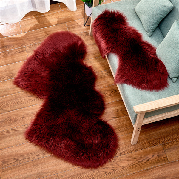 

artificial wool living room bedroom soft floor mats shaggy anti-skid carpet double heart shape long hairy fluffy rugs a006b