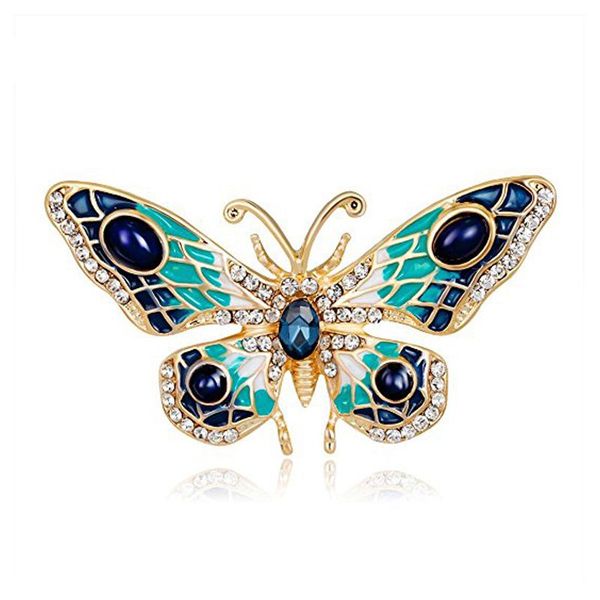 

women's vintage cute butterfly brooch animal pins corsage decoration jewelry, Gray