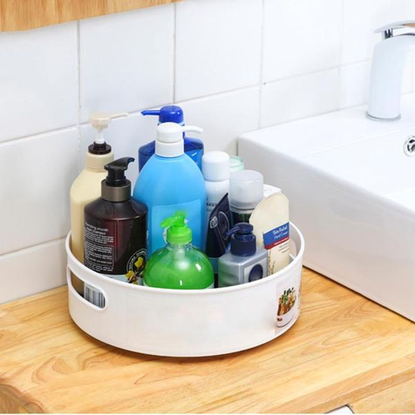 

plastic non-slip rotating storage tray deskkitchen seasoning plate organizer multi-function bathroom household supplies