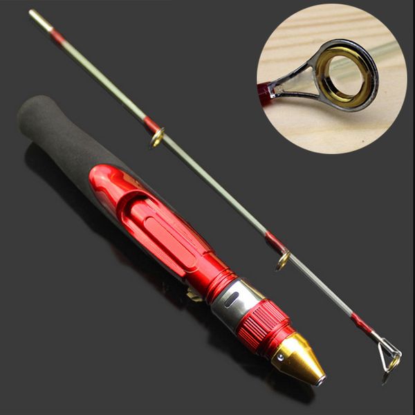 

fashion portable 50cm fishing rod removable 2 section metal joint strong shrimp prawn winter ice fishing fish pole kh889
