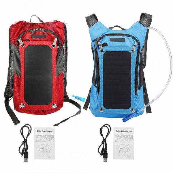

10l 6.5w solar backpack waterproof solar charging bag breathable portable power bag with 2l water riding/travel accessory