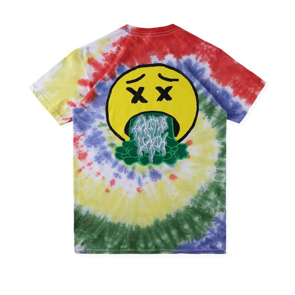 

19ss travis scott europe tie dye t-shirt logo tie dyeing tee casual fashion short sleeve men women skateboard summer t shirt hflstx465, White;black