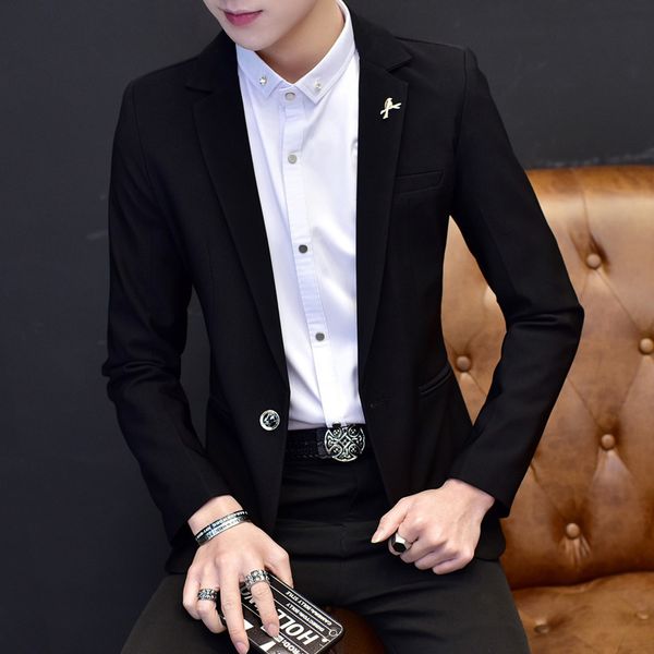 

men's suits & blazers spring and autumn fashion men blazer casual slim fit suit jacket sping costume m-xxxl, White;black