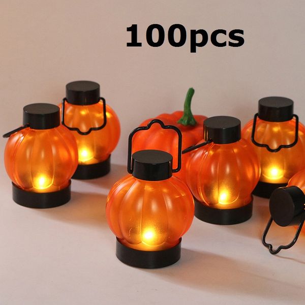 

мини светодиодный улыбайтесь тыква свечи светло-оранжевый хэллоуин тыква висячие фонарь сценические собственности ночники для 100шт party ho