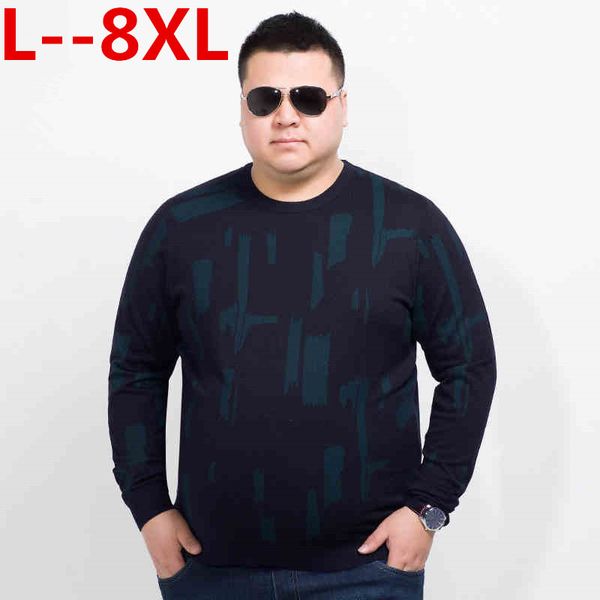 

10xl 8xl 6xl 5xl autumn casual men's sweater o-neck striped loose fit knittwear mens sweaters pullovers pullover men pull homme, White;black