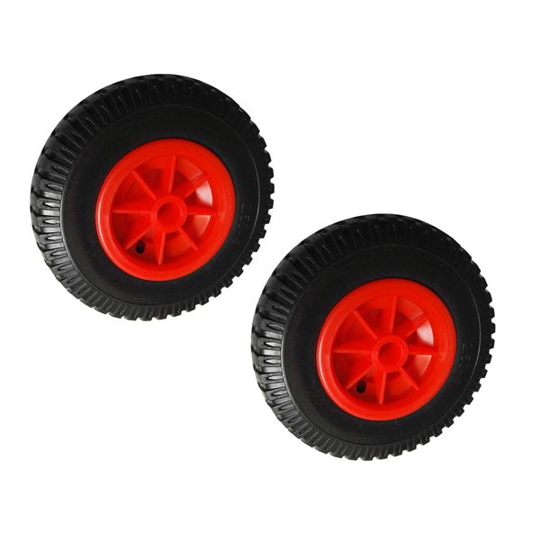 

2 pcs/ set 10'' 0.88'' durable puncture proof rubber tyre on red wheel for kayak trolley cart boat trailer kayak cart wh