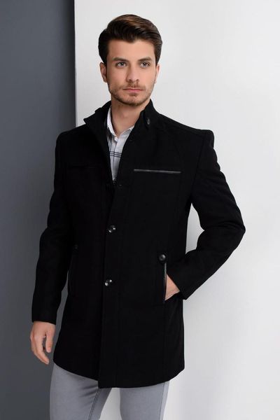 

dewberry men 's black overcoat-1020001p8377, Black;brown