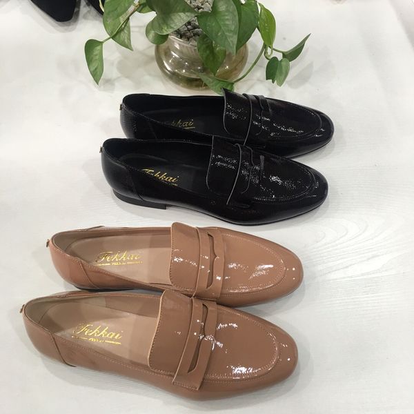 

genuine leather loafers, Black