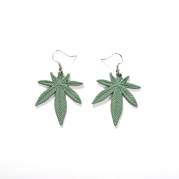 

hemp leaves hollowed-out vintage geomertical pink green yellow dangle earrings drop earrings for women, Silver