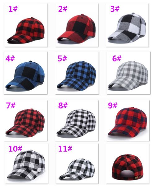 

11 colors plaid designer hats baseball caps beanie baseball cap for mens womens casquette adjustable party design hat hh9-2618