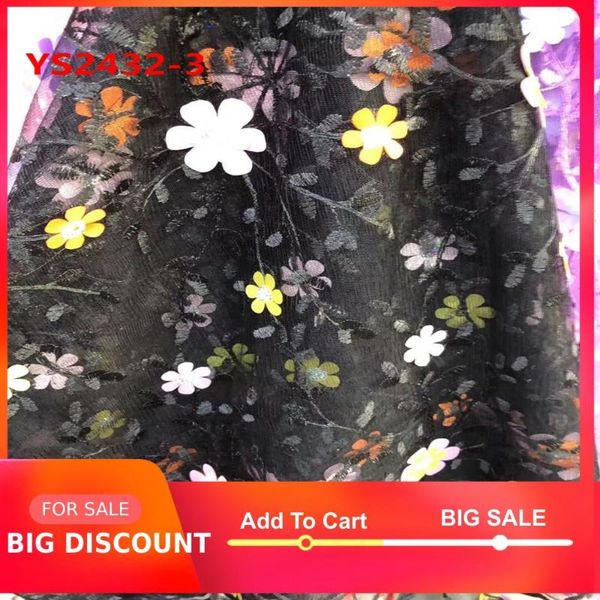 

29/5000 very cute embroidered florets of black see-through gauze little girls dance skirt fabric french lace, Pink;blue