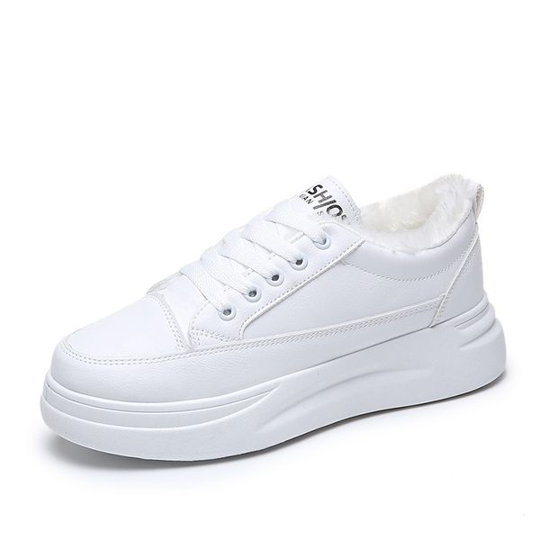 

2019 winter boots women ankle boots warm winter woman shoes sneakers flats lace up ladies shoes women short snow, Black