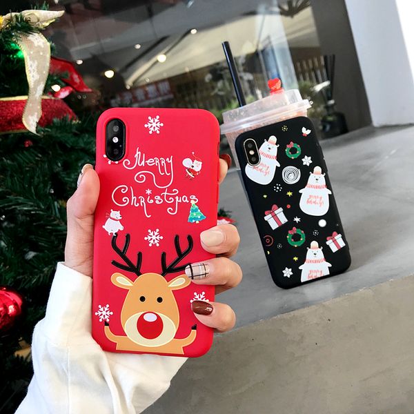

3d cartoon tpu phone case for iphone 6 6s 7 8 plus x santa claus christmas soft silicone cover for iphone xr xs max snowman case