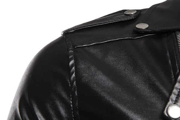 

2019 осень и зима новый стиль men's coat европа и америка сложите вниз воротник молния украшения локомотив кожаном пальто py18, Black