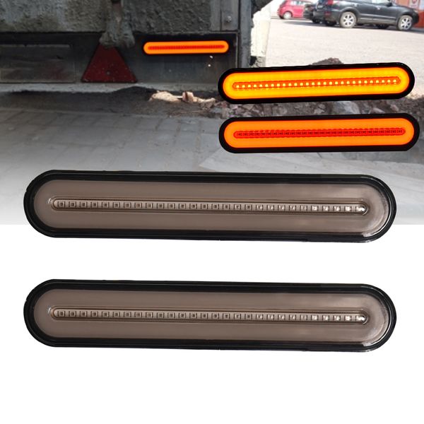 

100 led trailer truck brake light waterproof 3 in 1 halo ring tail brake slight flowing turn signal lamp 12v 24v