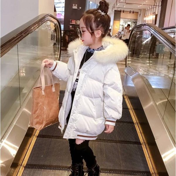 

warm new solid color baby girls parkas 2020 winter jackets for 3-12 year girls coat kids warm hooded outerwear children clothes, Blue;gray