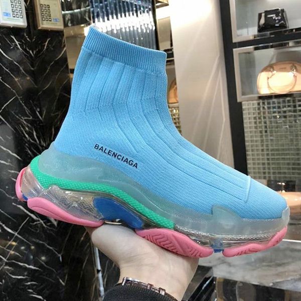 

socks bootstriple-sairknitmidsock men and women breathable socks running shoes trend fashion crystal bright martin boots size 35-45, Black