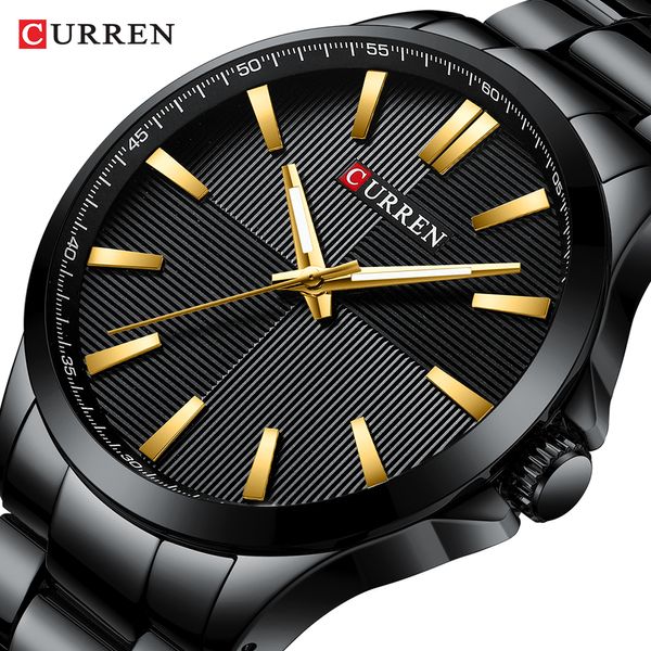 Мужчины Часы 2019 Luxury Brand нержавеющей стали Мода Бизнес Мужские часы CURREN Наручные часы Человек Водонепроницаемый 30 M Relojes LY191226