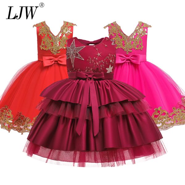 

дети младенец девочка цветка лепестки детей платья невесты малышей элегантное платье платье infantil формальное платье партии вино красное y, Red;yellow