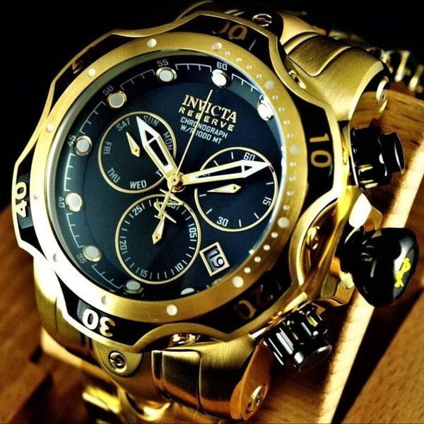 

Co c original invicta 25979 brand dial diameter 52 5mm chronograph luminou men 039 quartz watch five color choice original box, Slivery;brown