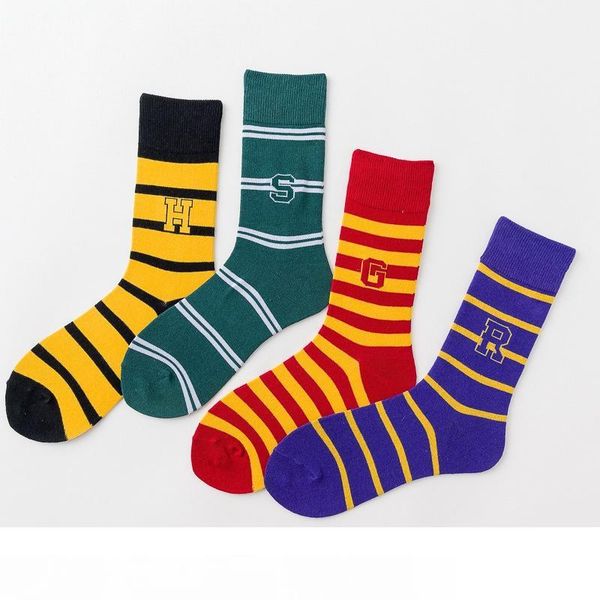 

harry potter socks baseball socks hogwarts magic school long tube striped word badge sock gryffindor slytherin ravenclaw party hhal371