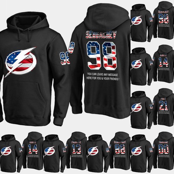 

Mens Tampa Bay Lightning USA Flag Hoodie 71 Anthony Cirelli 73 Adam Erne 9 Tyler Johnson Hockey Sweatershirt Jerseys Black S-XXXL