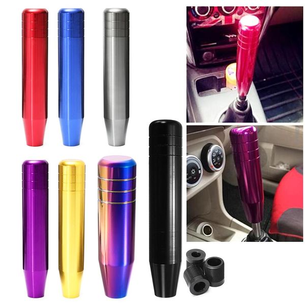 

18cm length aluminum racing car manual gear shift knob stick shifter lever with 3 adapter m8/m10/m12 universal